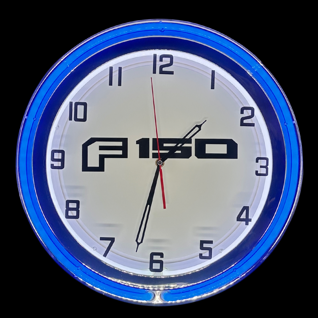 Ford F-150 logo neon 2024 wall clock